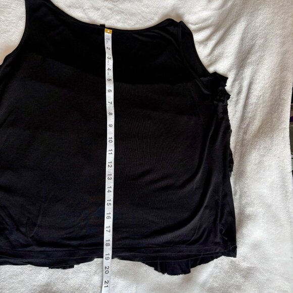 Relativity Black Sleeveless Tiered Lace & Viscose Ruffle Tank Top Size XL - Picture 10 of 10